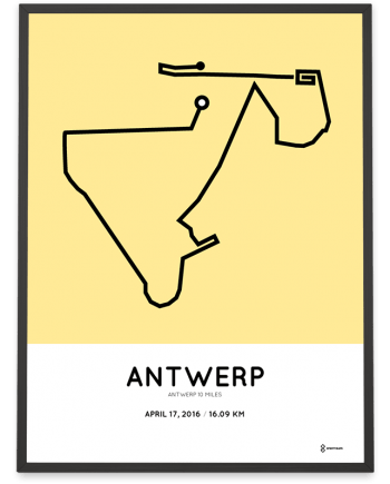 2016 Antwerp 10 miles parcours poster