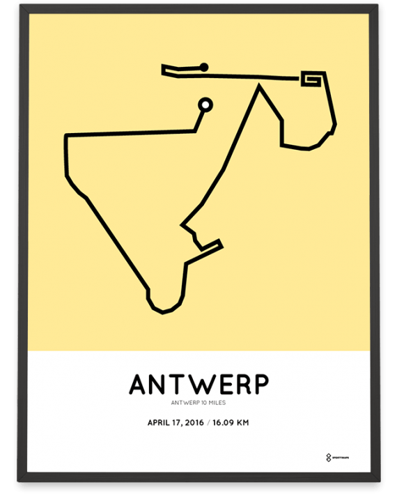 2016 Antwerp 10 miles parcours poster