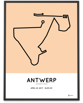 2017 Antwerp 10 miles route poster