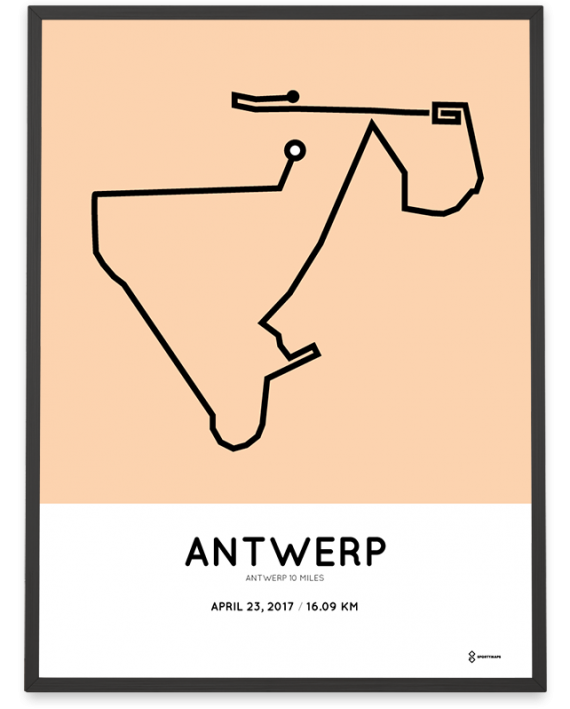 2017 Antwerp 10 miles route poster