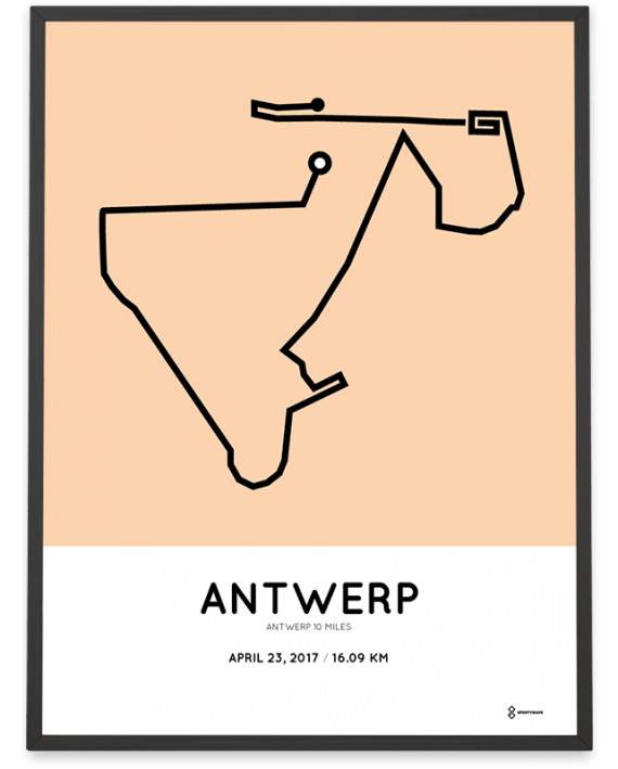 2017 Antwerp 10 miles route poster