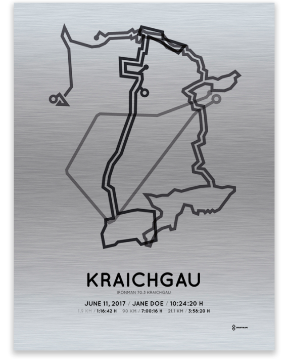 2017 Ironman 70.3 Kraichgau aluminum course print
