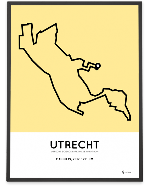 2017 Utrecht Science Park halve marathon parcours poster