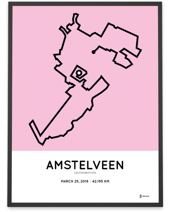 2018 Amstelveen lentemarathon route poster