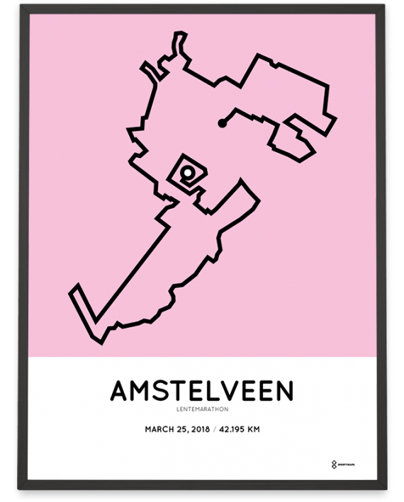 2018 Amstelveen lentemarathon route poster