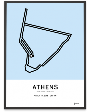 2018 Athens half marathon course poster