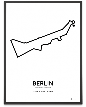 2018 Berlin halbmarathon strecke map poster