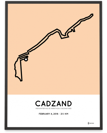 2018 Midwinter halve marathon Cadzand-Bad route poster