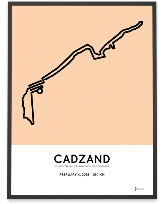 2018 Midwinter halve marathon Cadzand-Bad route poster