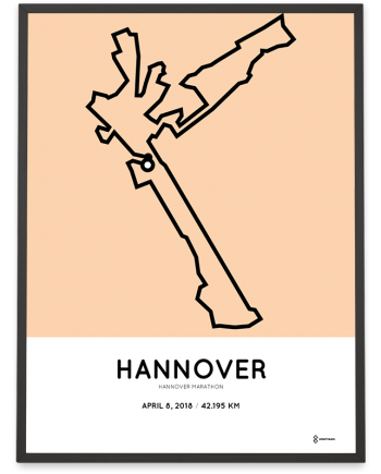 2018 Hannover marathon strecke map poster