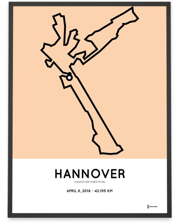 2018 Hannover marathon strecke map poster