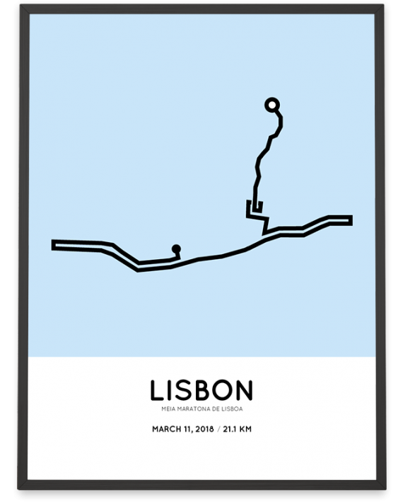 2018 Lisbon half marathon course poster