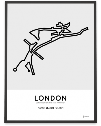 2018 London Landmarks half marathon course poster