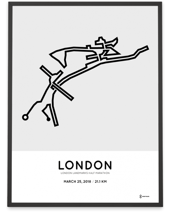 2018 London Landmarks half marathon course poster