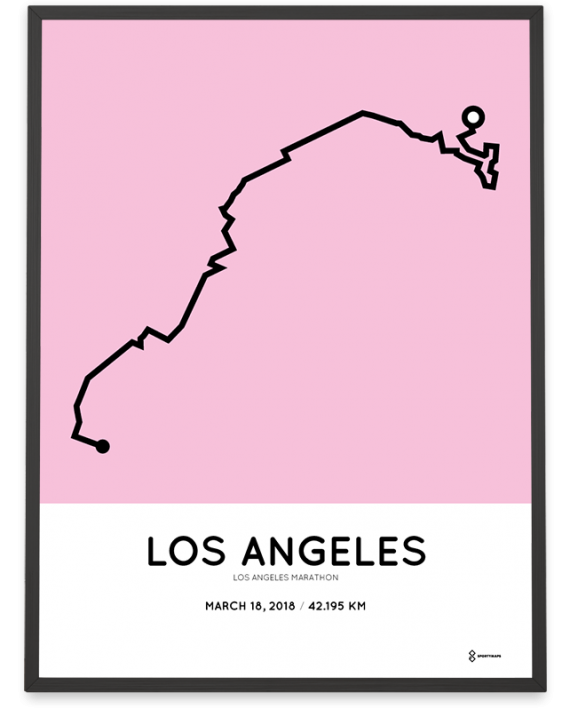 2018 Los Angeles marathon course print
