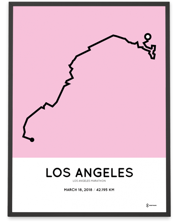 2018 Los Angeles marathon course print