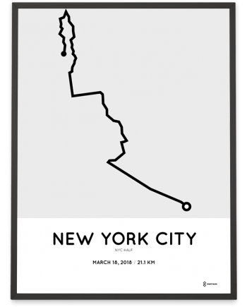 2018 New York City half marathon course poster