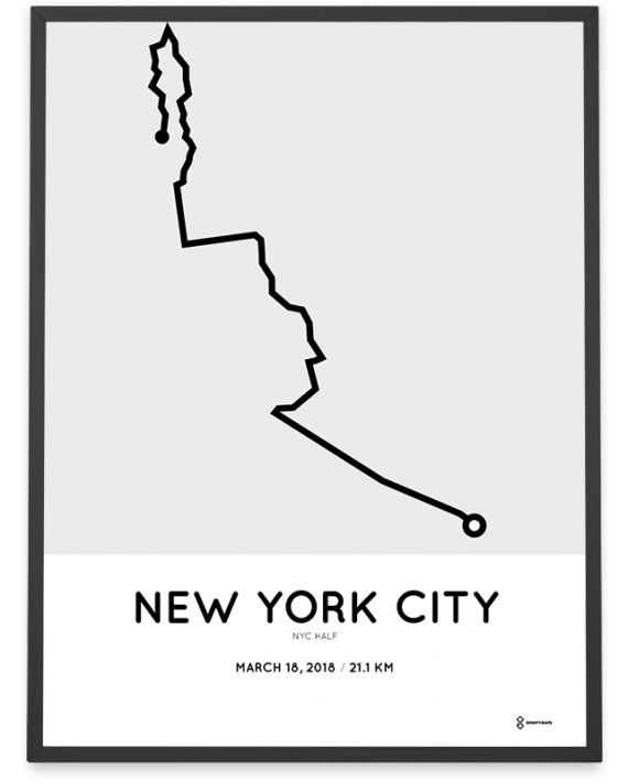 2018 New York City half marathon course poster