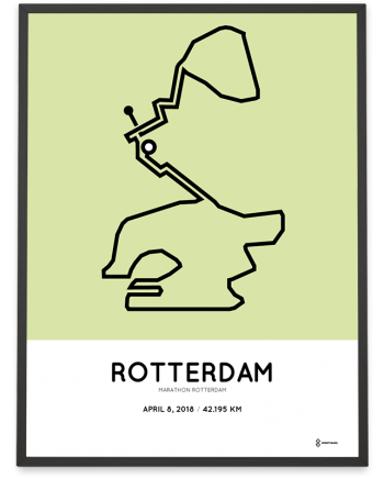 2018 Rotterdam marathon route poster Sportymaps