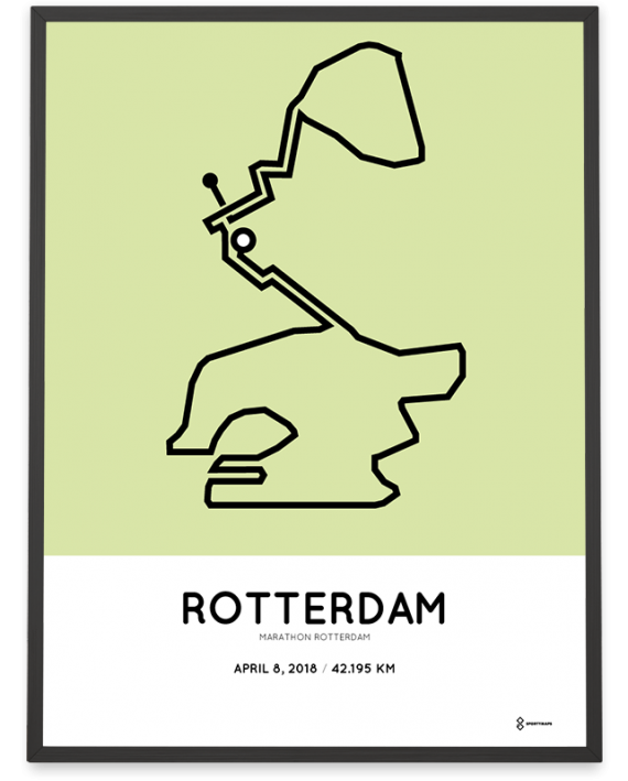 2018 Rotterdam marathon route poster Sportymaps