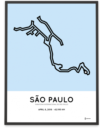 2018 Sao Paulo marathon course map poster