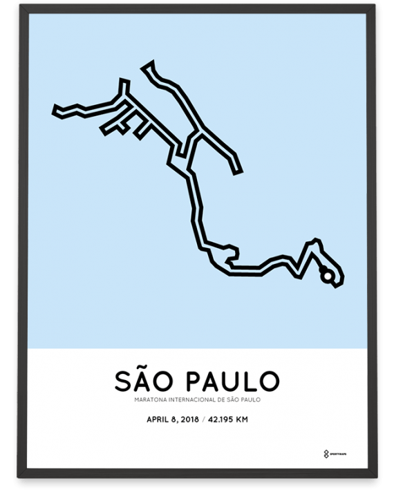 2018 Sao Paulo marathon course map poster