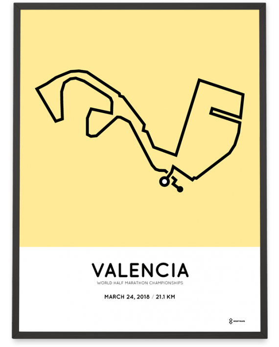 2018 Valencia world half marathon championships course poster