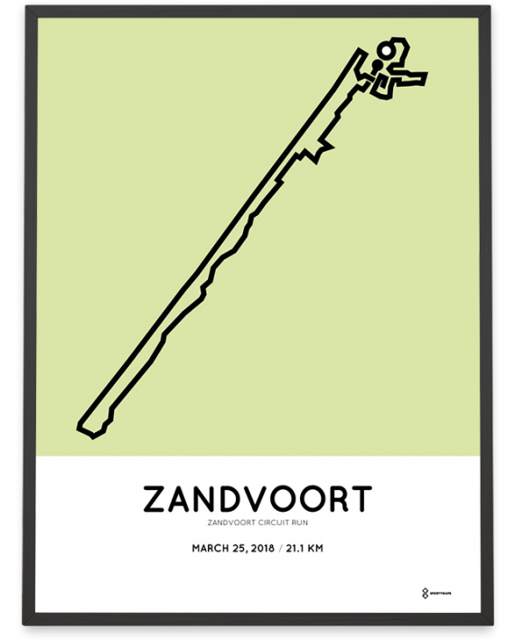 2018 Zandvoort circuit run halve marathon parcours poster
