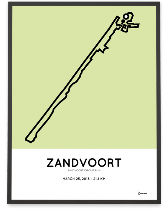 2018 Zandvoort circuit run halve marathon parcours poster