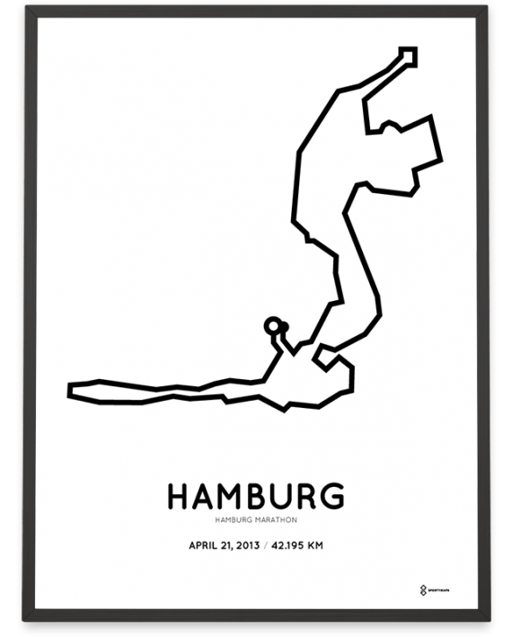 2013 Hamburg marathon route poster