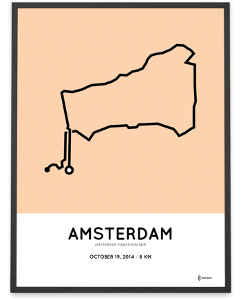2014 Amsterdam marathon 8km course poster