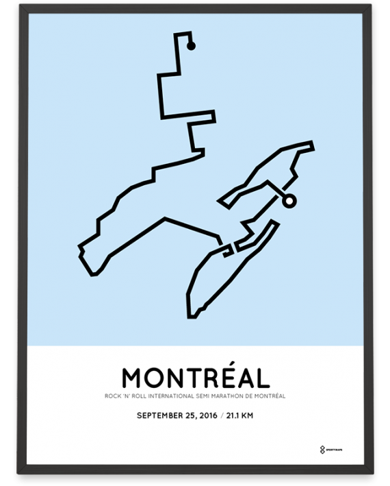 2016 Montreal half marathon course poster