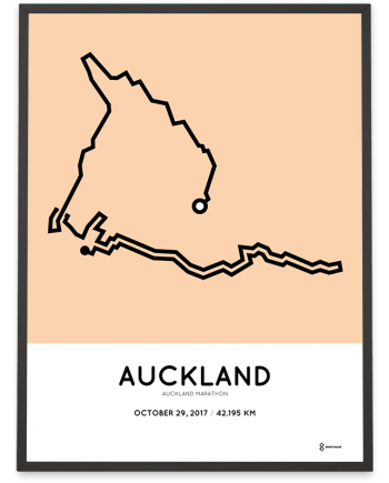 2017 Auckland marathon route print