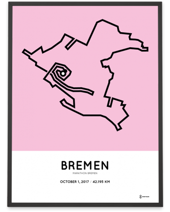 2017 Bremen marathon course map poster