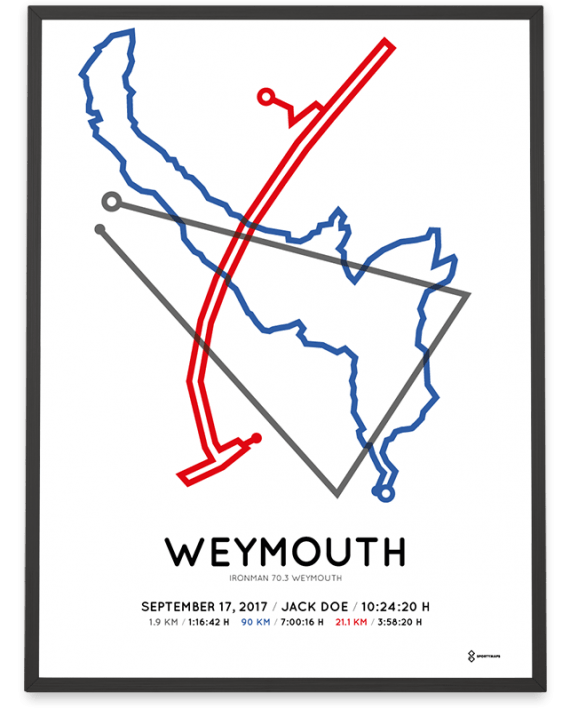 2017 Ironman 70.3 Weymouth course poster