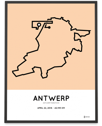 2018 Antwerp marathon course poster