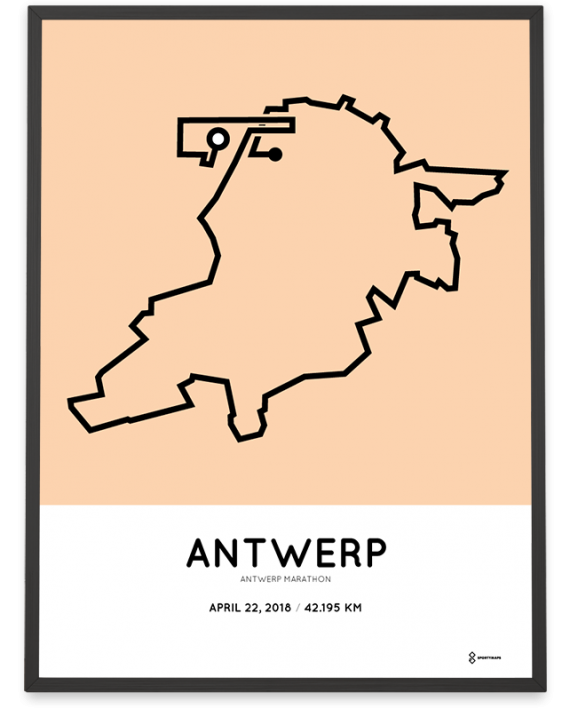 2018 Antwerp marathon course poster