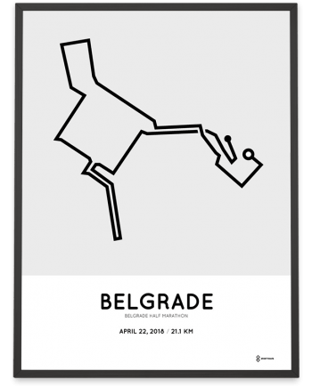 2018 Belgrade half marathon course poster