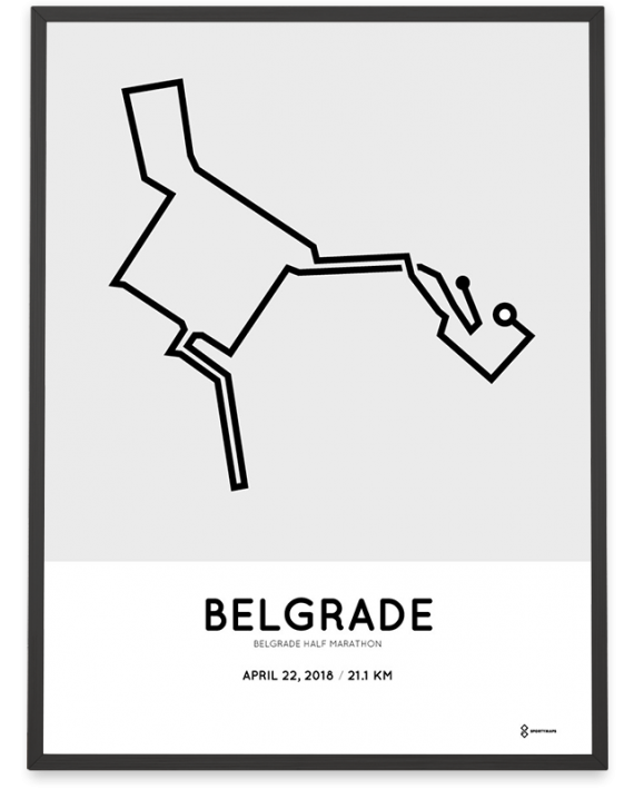 2018 Belgrade half marathon course poster