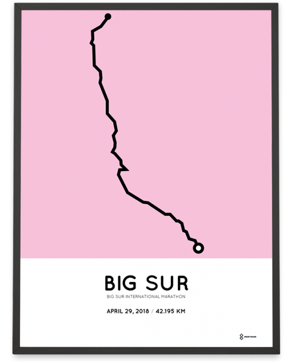 2018 Big Sur marathon course poster
