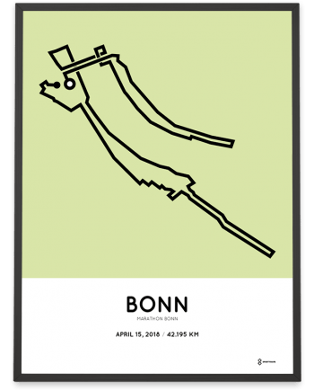 2018 Bonn marathon strecke map poster