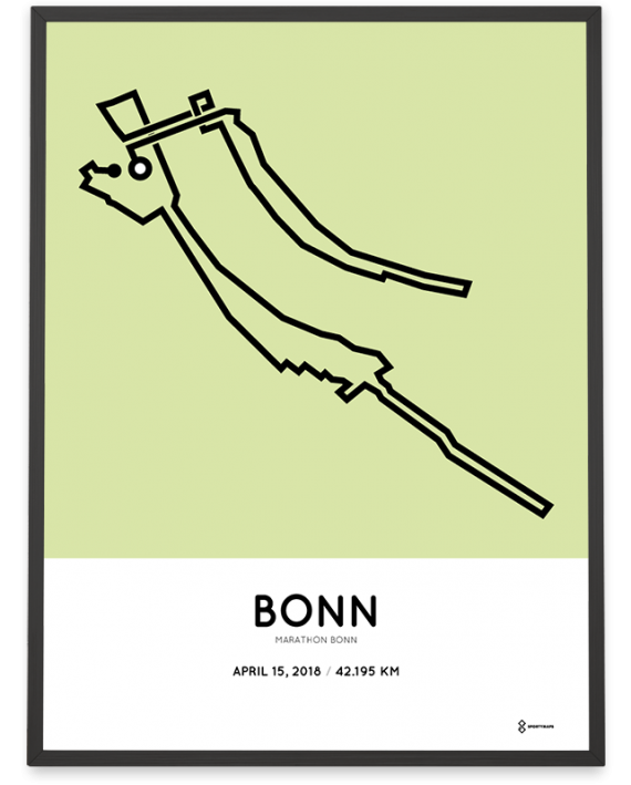 2018 Bonn marathon strecke map poster