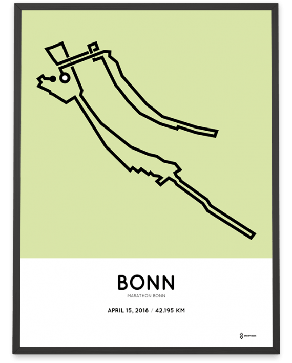 2018 Bonn marathon strecke map poster