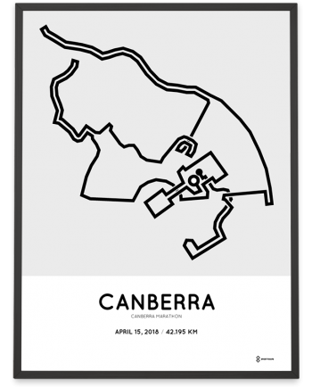 2018 Canberra marathon course poster