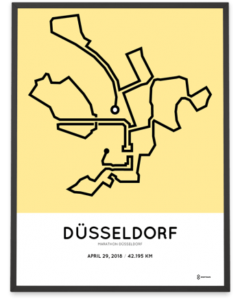 2018 Dusseldorf marathon strecke route poster