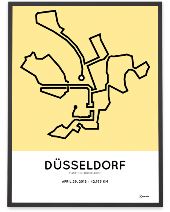 2018 Dusseldorf marathon strecke route poster