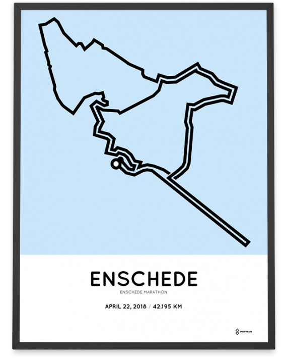 2018 Enschede marathon parcours poster