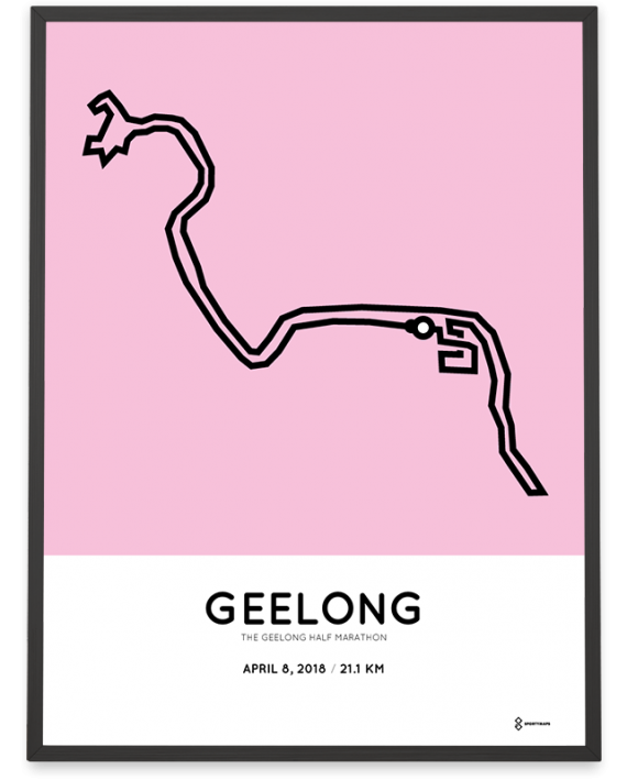 2018 Geelong half marathon course poster