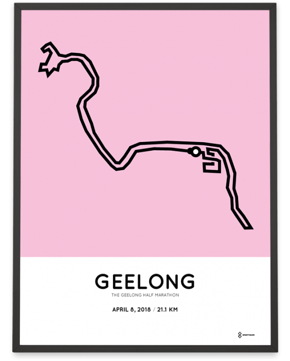 2018 Geelong half marathon course poster