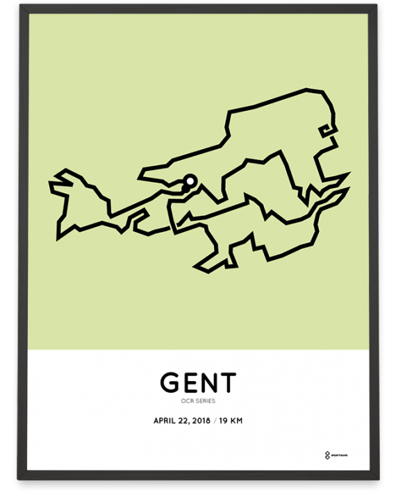 2018 Gent Strong Viking Obstacle run 19km route poster